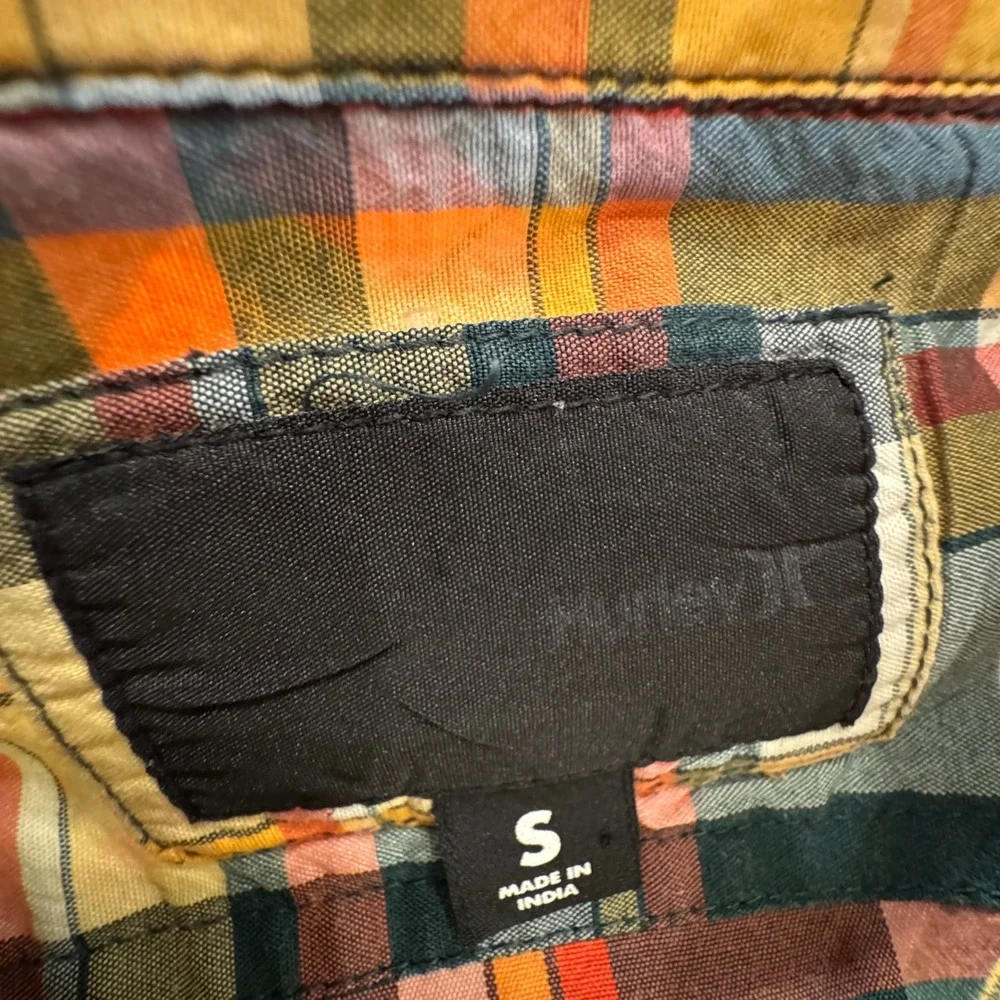 Hurley Shirt Mens S Multicolor Plaid Cotton Western Surf Casual Beach Outdoor